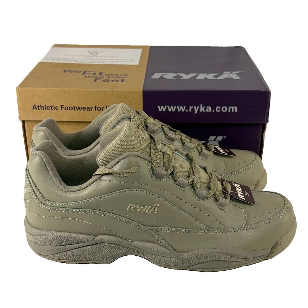 Ryka‎ Catalyst Plus Leather Beige Women 8W Sneakers Walking Shoes Nitacel NIB